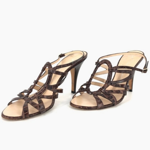 Giuseppe Zanotti Strappy Slingback Heels Black Euro 41 - Picture 1 of 11